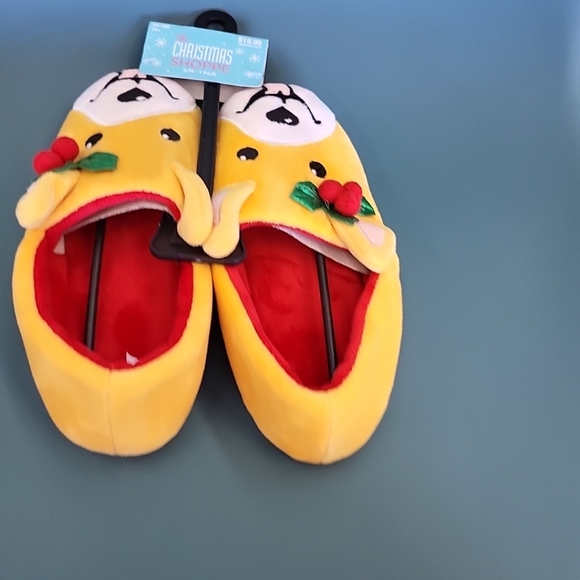 NWT The Christmas Shoppe Holly Corgi Holiday Slippers Small/Medium Ages 14+ Fun! - Picture 6 of 8